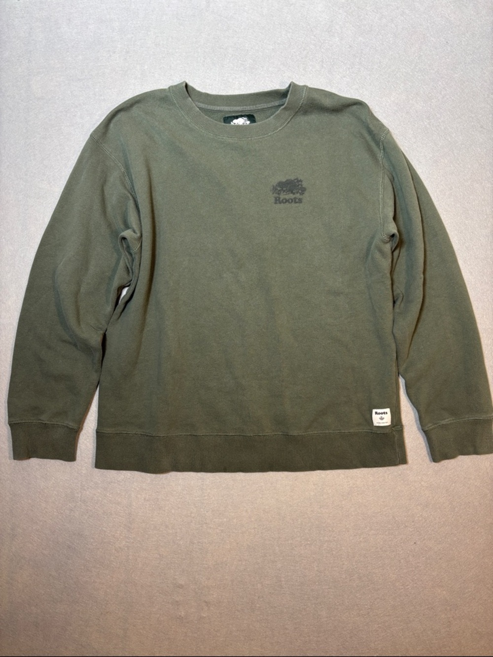 Roots Men's Green Crewneck Sweatshirt